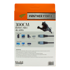 Panther Force HDMI to HDMI Cable - High-Quality Audio & Video Transmission (Black, 0.75M, 1.5M, 3M)