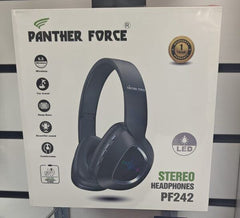 PF242 - Panther Force Stereo Headphones with LED | Wired Over-Ear Headset with Deep Bass & Noise Isolation (Black)