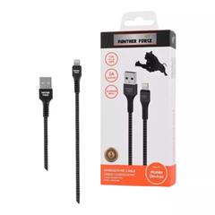 Panther Force 2.4A 3M Cables Black For All Devices (Micro-USB, Lightning, and Type-C )