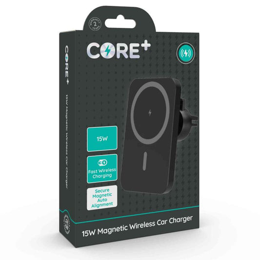 CORE+ 15W Magnetic Car Charger – Fast Charging with Auto Alignment & Type-C Cable | Universal Fit for All Smartphones