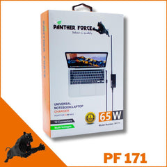 PF171- Panther Force 65W PD Quick Laptop Charger - Black | Universal Charger with 12 Connectors for Multiple Laptops