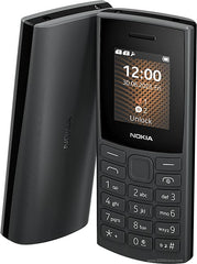 Nokia 106 all carriers 4GB Dual Sim 2018 Dark Grey With LED Torch - FM Radio - Big Button Phone