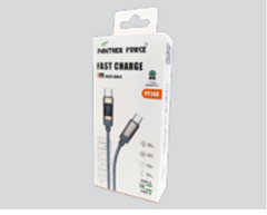 PF148-PANTHER FORCE 100W USB-C to USB-C Cable with LED Indicator-Black