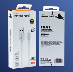 Panther Force 2 Meter Charging Cables for iPhone, Type-C, and Micro-USB – Fast Charging & Data Transfer with Extended Reach