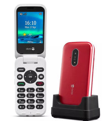 Doro 6820 4G Flip Phone with Charging Cradle | Big Button, Easy-to-Use Mobile