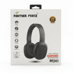 PF241 - Panther Force Stereo Headphones | Wired Over-Ear Headphones with Deep Bass & Noise Isolation (Black)