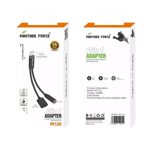 PF125-Panther Force Micro USB to USB Cable 2.4A 1M- - Fast Charging & High-Speed Data Transfer (Black)