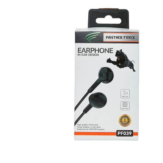 PF39-Panther Force Stereo Wired Headphones – Black