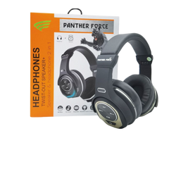 PF219 - Panther Force Round 2-in-1 Headphones | Wired & Wireless Bluetooth, Deep Bass, Foldable, Built-in Mic