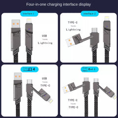 CORE+ 4-in-1 Braided Cable (Black) – USB-C, Lightning, Micro-USB, and USB-A Multi-Charging Cable | Durable & Tangle-Free Design for All Devices