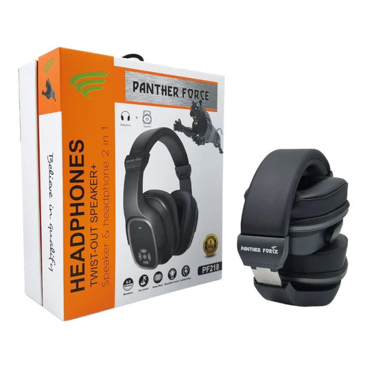 PF218 - Panther Force Square 2-in-1 Headphones | Wired & Wireless Bluetooth, Foldable, Deep Bass, Built-in Mic